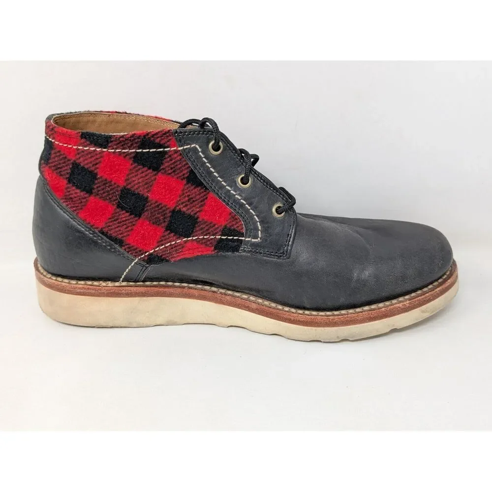 H.S. Trask Reserve Buffalo Plaid Chukka Boots Men's Size 9 M Made‎ in USA Vibram
